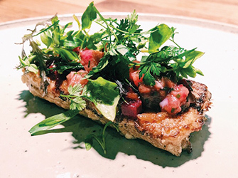 French toast with black truffles, Wagyu tartare.